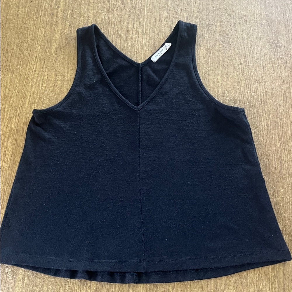 Rag & Bone Super Soft Knit with Black Front & Back V-Neck Tank Top, Sz S